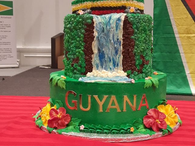 The cake made for Guyana's 60th Independence celebration